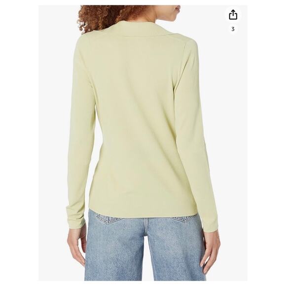 Vince Light Green Collared Cardigan Sweater - Picture 2 of 7